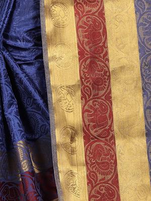 conversational zari motif banarasi saree with blouse - 15728878 - Standard Image - 4