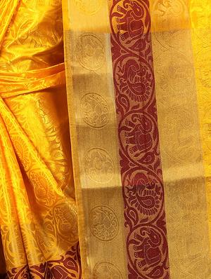 conversational zari motif banarasi saree with blouse - 15728880 - Standard Image - 4