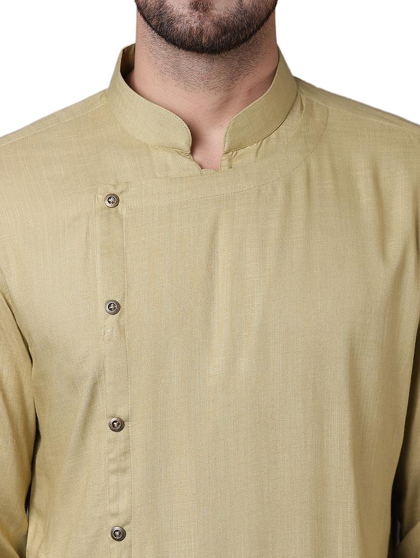 green rayon kurta pyjama set - 15729261 - Zoom Image - 4
