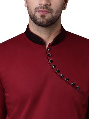 red cotton long kurta - 15729271 - Standard Image - 4
