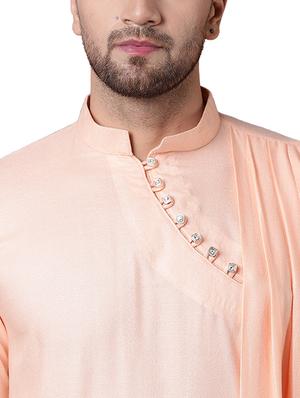 orange rayon long kurta - 15729277 - Standard Image - 4