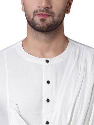 white rayon long kurta - 15729295 - Standard Image - 4