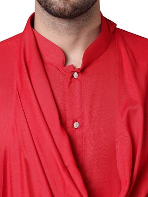 red rayon long kurta - 15729310 - Standard Image - 4