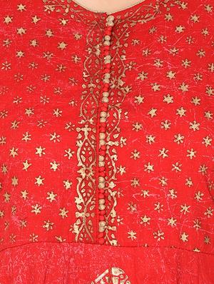 Layered foil print kurta - 15729526 - Standard Image - 4