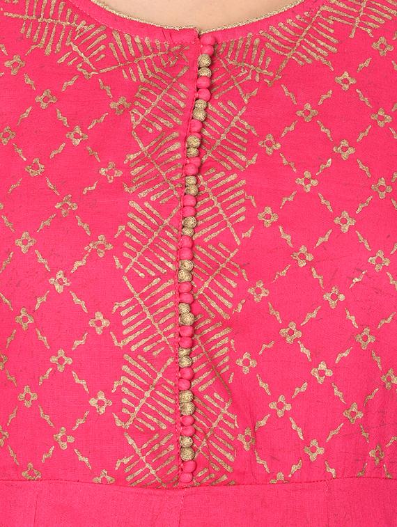 Layered foil print kurta - 15729527 - Zoom Image - 4