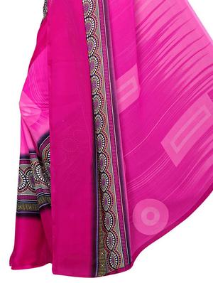 geometrical printed saree with blouse - 15729574 - Standard Image - 4