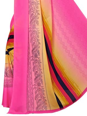 striped printed saree with blouse - 15729577 - Standard Image - 4