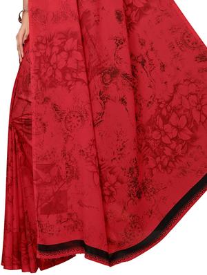 digital floral printed saree with blouse - 15729580 - Standard Image - 4
