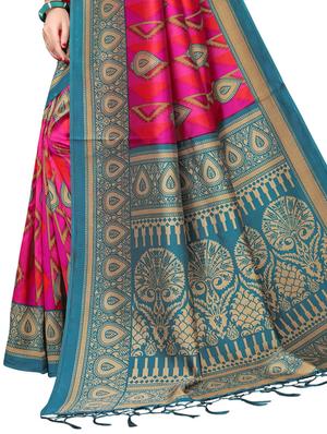 geometrical printed saree with blouse - 15729583 - Standard Image - 4