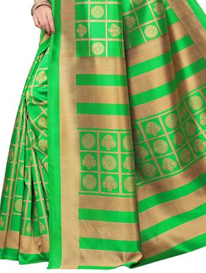 checkered printed saree with blouse - 15729606 - Standard Image - 4
