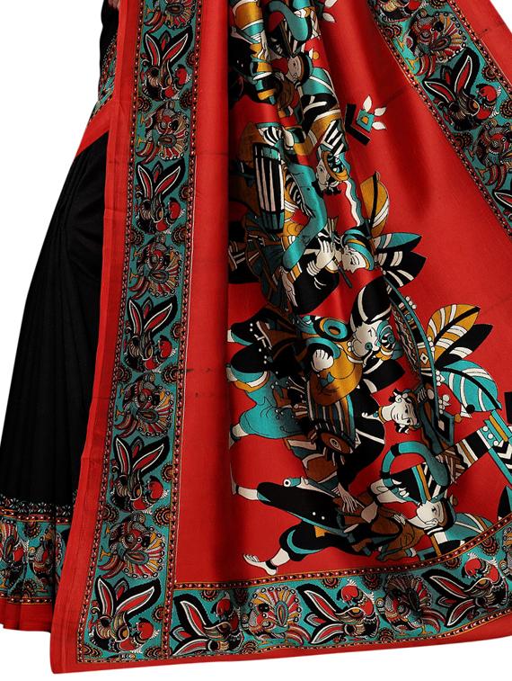 kalamkari printed saree with blouse - 15729608 - Zoom Image - 4