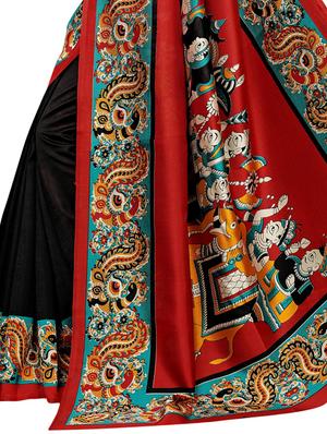 kalamkari printed saree with blouse - 15729609 - Standard Image - 4