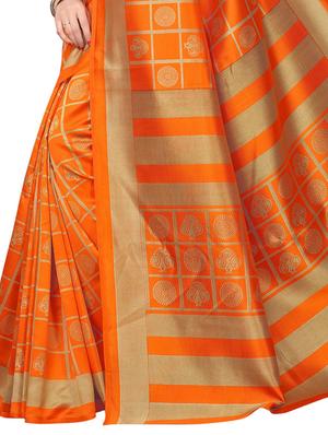 checks printed saree with blouse - 15729614 - Standard Image - 4