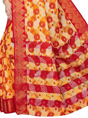 floral woven saree with blouse - 15729624 - Standard Image - 4