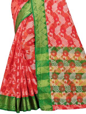 floral woven saree with blouse - 15729627 - Standard Image - 4