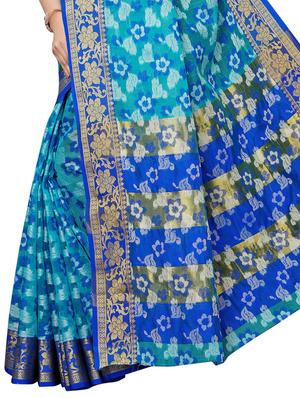 floral woven saree with blouse - 15729628 - Standard Image - 4