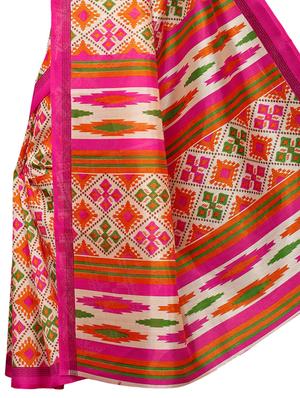 geometrical bhagalpuri saree with blouse - 15729652 - Standard Image - 4