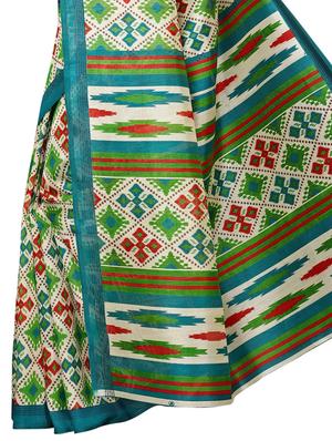 geometrical bhagalpuri saree with blouse - 15729653 - Standard Image - 4