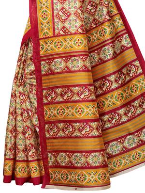 geometrical bhagalpuri saree with blouse - 15729654 - Standard Image - 4