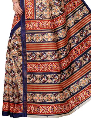 geometrical bhagalpuri saree with blouse - 15729655 - Standard Image - 4