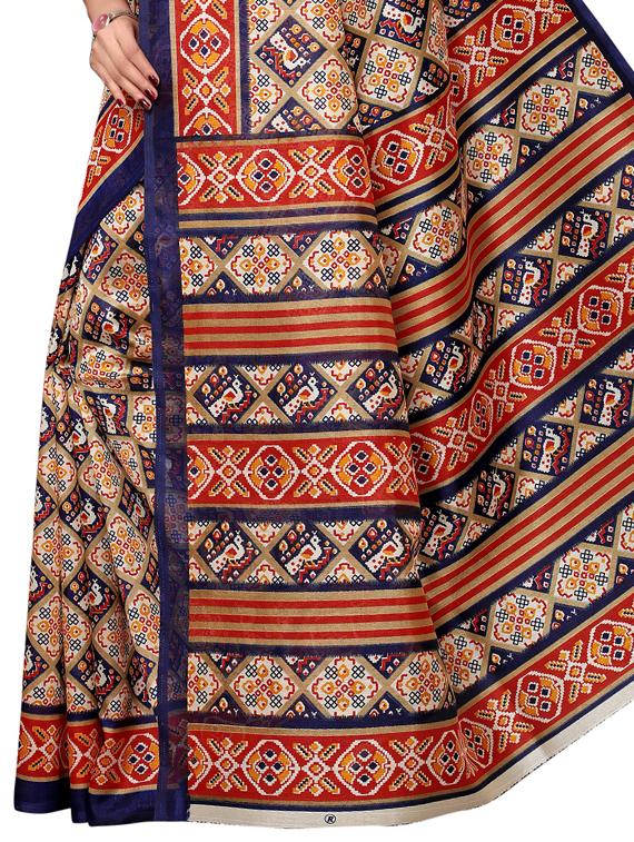 geometrical bhagalpuri saree with blouse - 15729655 - Zoom Image - 4