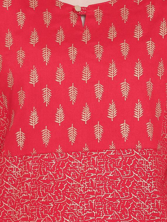 Foil printed kurta with palazzo set - 15729804 - Zoom Image - 4