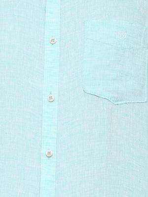 blue linen casual shirt - 15729826 - Standard Image - 4