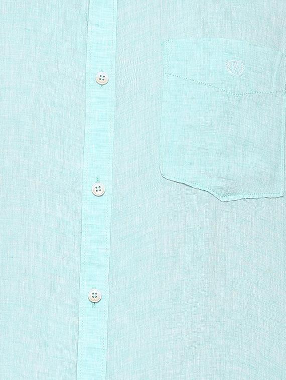 blue linen casual shirt - 15729826 - Zoom Image - 4