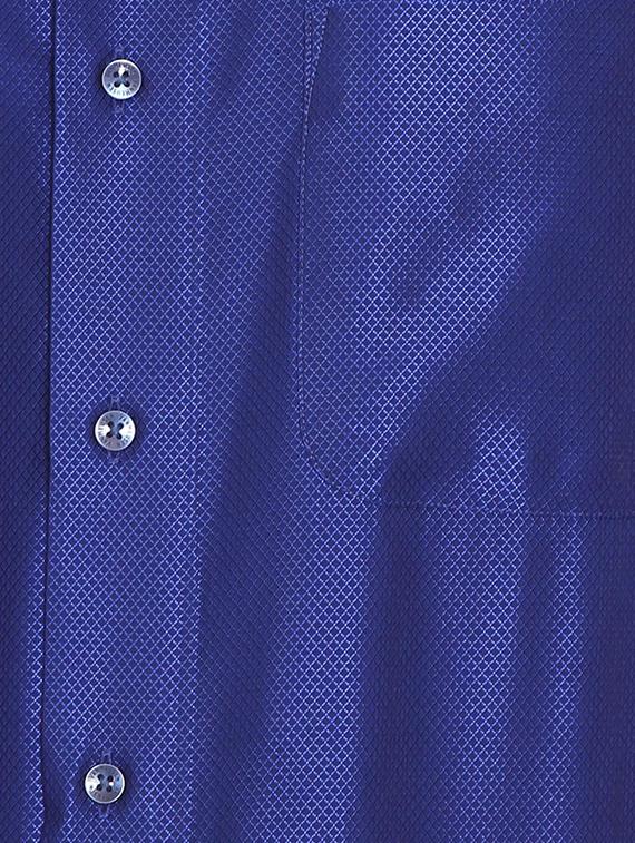 blue cotton blend formal shirt - 15729857 - Zoom Image - 4