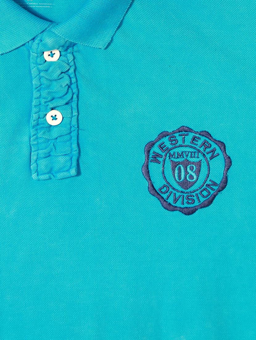 blue cotton polo t-shirt - 15729910 - Zoom Image - 4