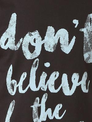 black cotton front print t-shirt - 15729914 - Standard Image - 4
