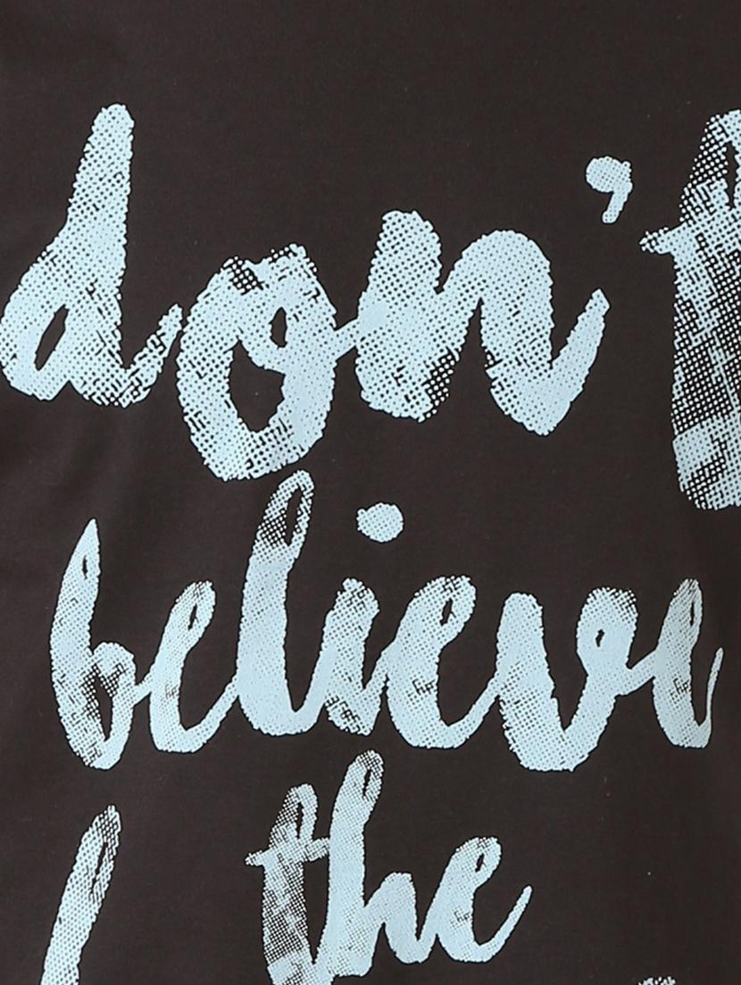 black cotton front print t-shirt - 15729914 - Zoom Image - 4