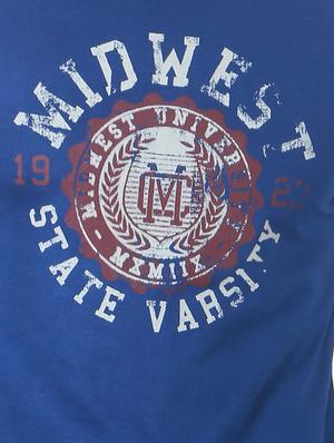 blue cotton chest print t-shirt - 15729917 - Standard Image - 4
