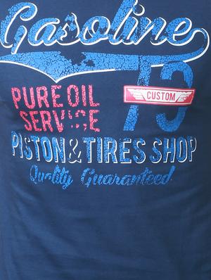 blue cotton chest print t-shirt - 15729918 - Standard Image - 4