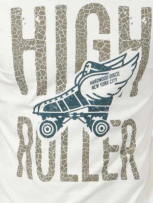white cotton chest print t-shirt - 15729920 - Standard Image - 4
