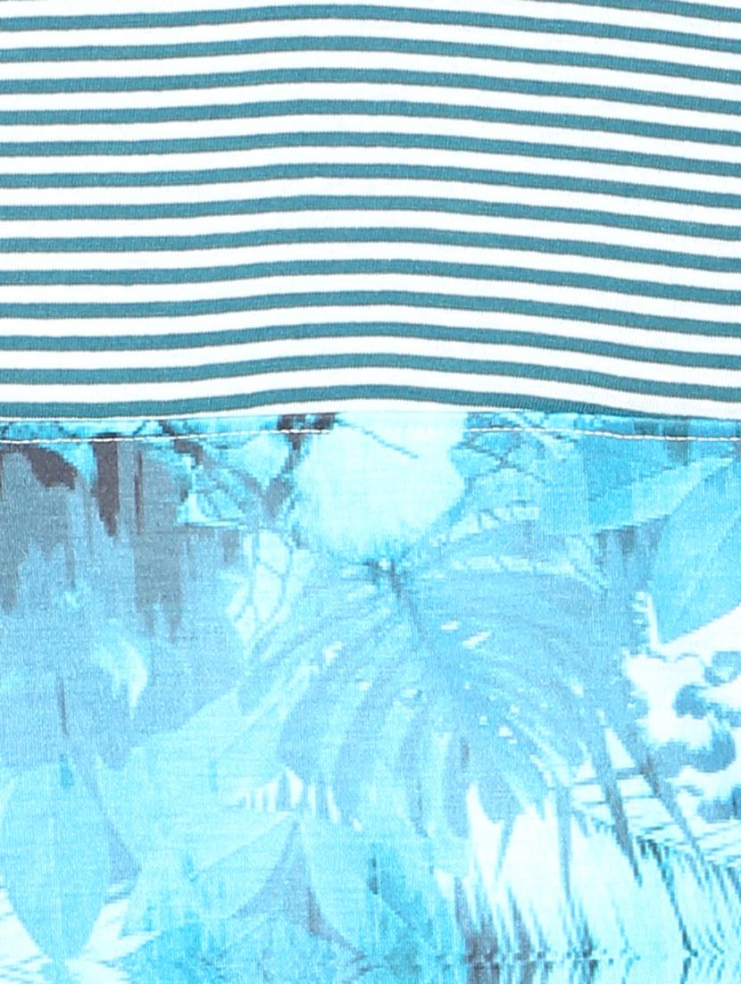 blue cotton blend cut & sew t-shirt - 15729924 - Zoom Image - 4