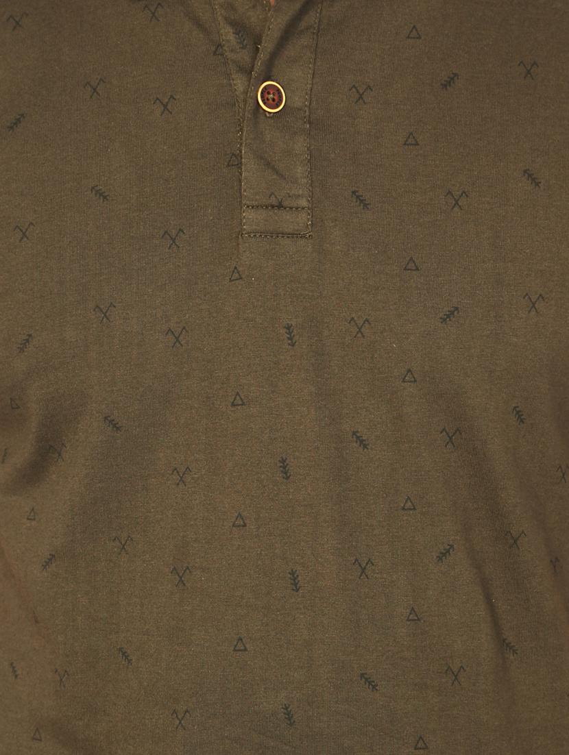 olive green cotton all over print t-shirt - 15729928 - Zoom Image - 4