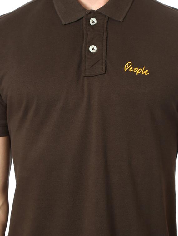 brown cotton polo t-shirt - 15729933 - Zoom Image - 4