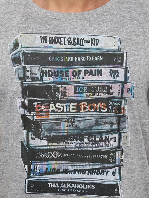 grey cotton chest print t-shirt - 15729935 - Zoom Image - 4