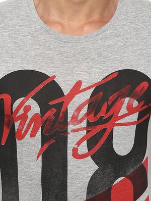 grey cotton front print t-shirt - 15729937 - Standard Image - 4