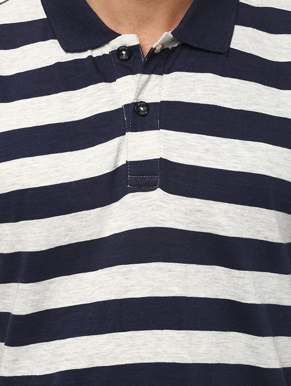 navy blue cotton polo t-shirt - 15729939 - Zoom Image - 4
