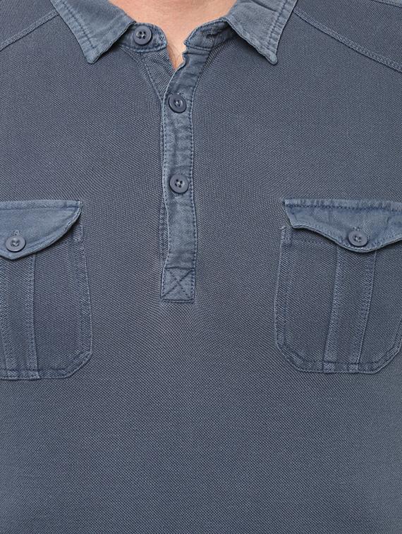 blue cotton pocket t-shirt - 15729945 - Zoom Image - 4
