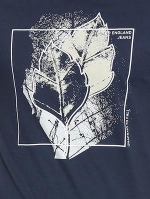navy blue cotton blend chest print t-shirt - 15729956 - Standard Image - 4