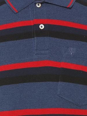 blue cotton blend pocket t-shirt - 15729962 - Standard Image - 4