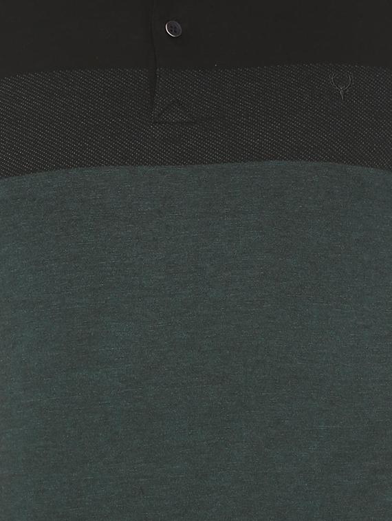 green cotton blend color block t-shirt - 15729967 - Zoom Image - 4