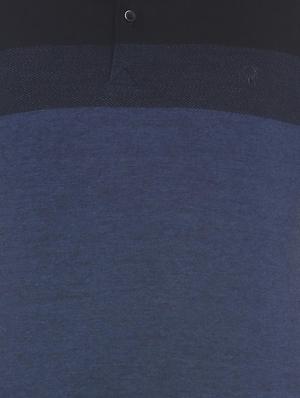 blue cotton blend color block t-shirt - 15729968 - Standard Image - 4