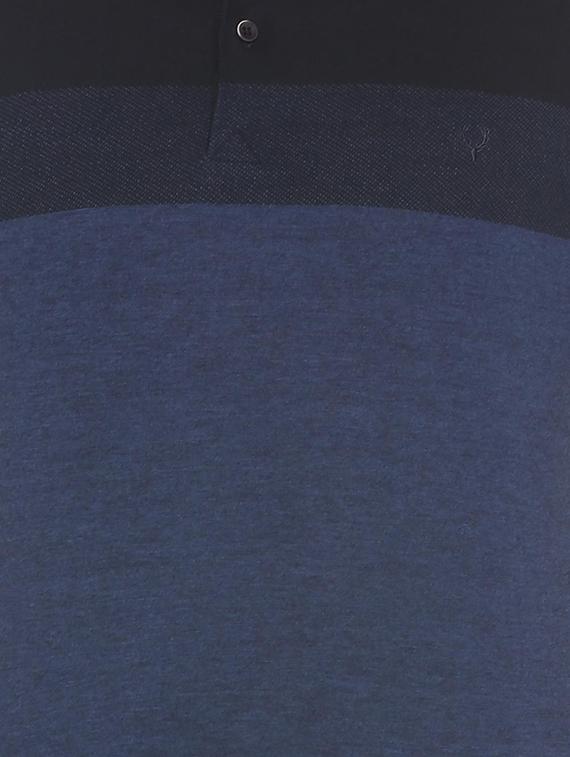 blue cotton blend color block t-shirt - 15729968 - Zoom Image - 4