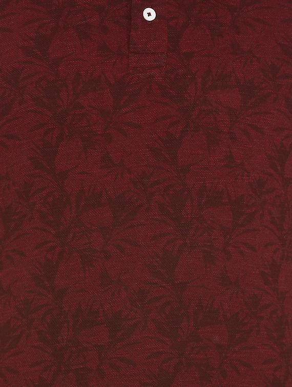 maroon cotton all over print t-shirt - 15729977 - Zoom Image - 4