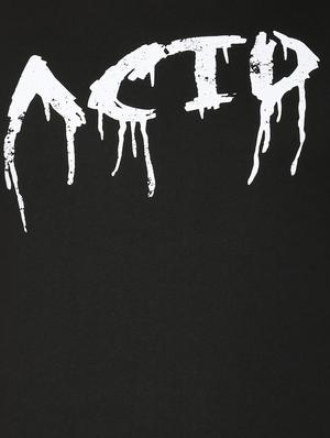 black cotton chest print t-shirt - 15729978 - Standard Image - 4