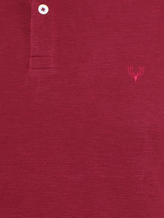 maroon cotton polo t-shirt - 15729984 - Zoom Image - 4